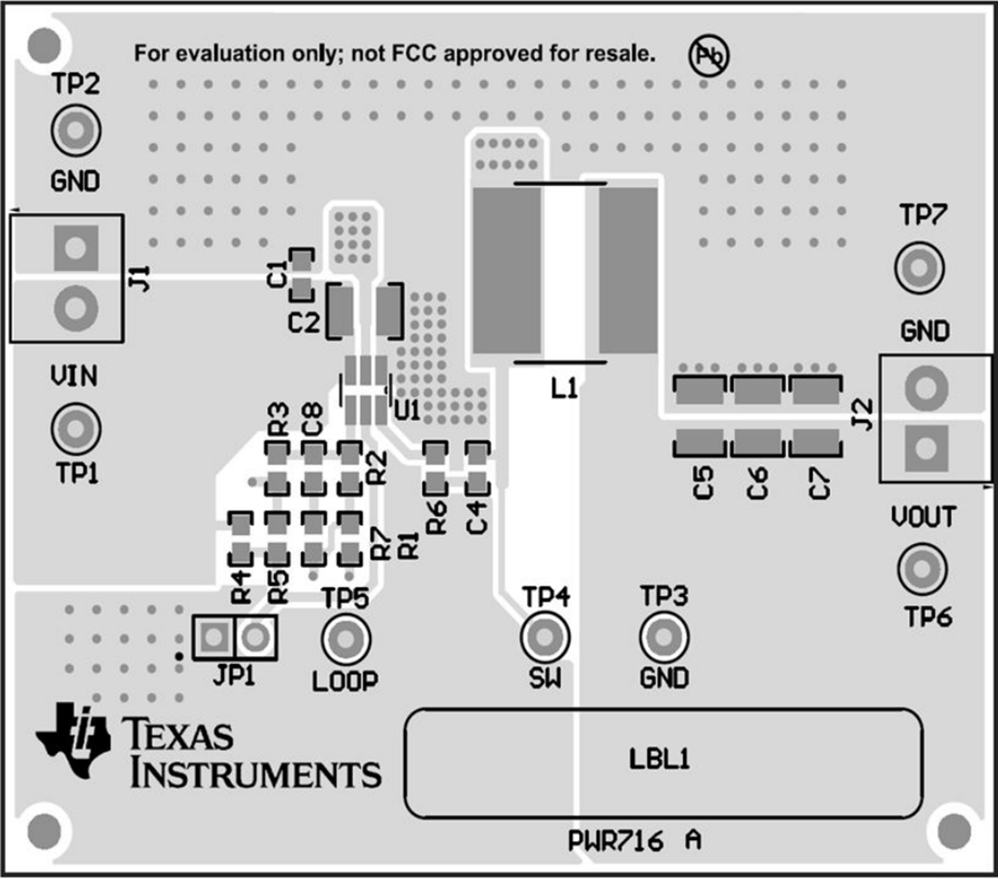 Mechanical Drawing - Texas Instruments TPS54202EVM-716 Step-Down Converter EVM