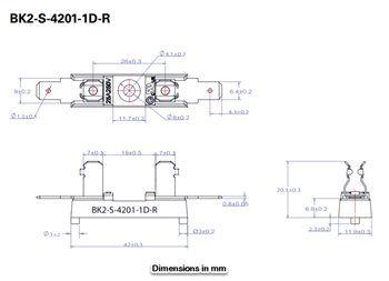 Mechanical Drawing - Eaton S-4000 Series Fuse Holders