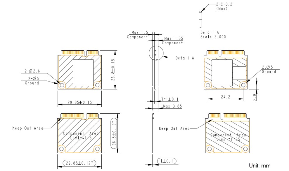 Mechanical Drawing - Apacer Technology Inc. SH250-300B Serial ATA Flash Drives Mechanical Drawing - Apacer Technology Inc. SH250-300B Serial ATA Flash Drives